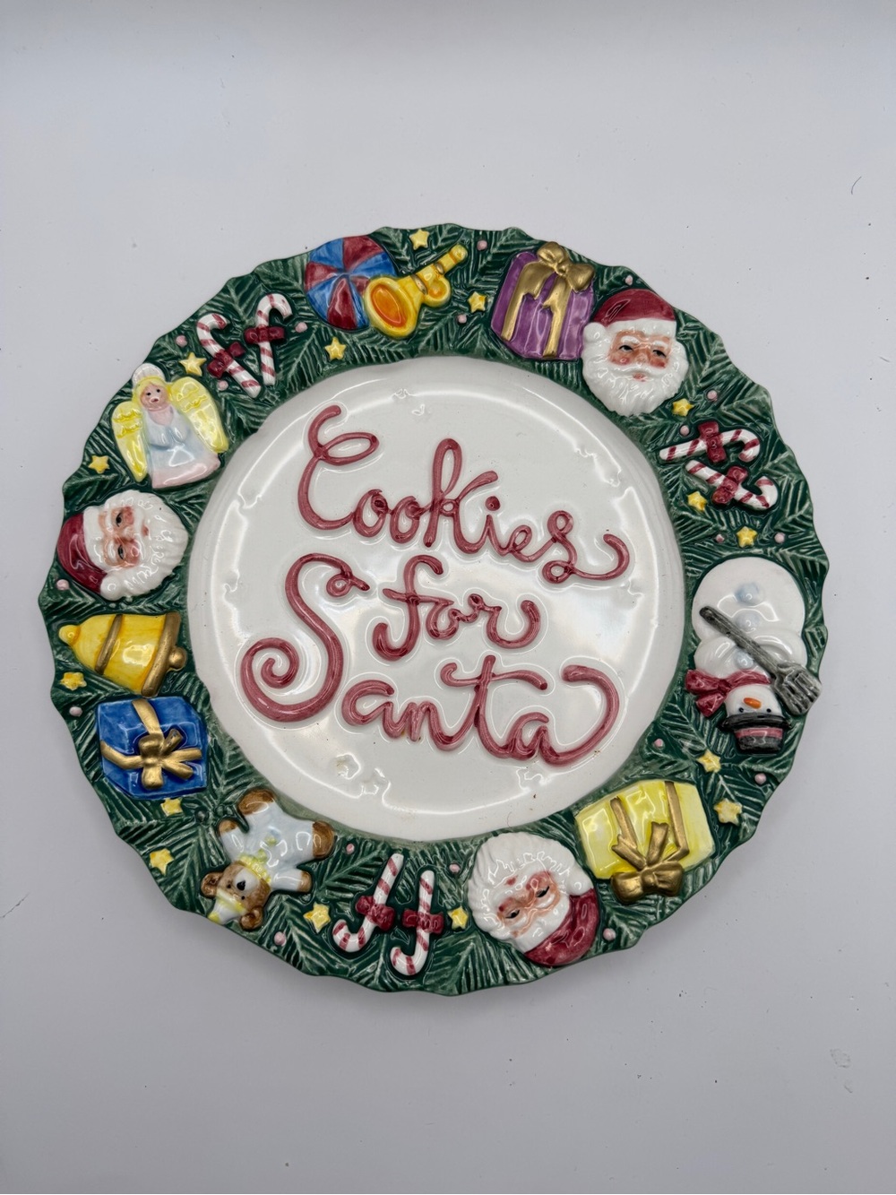 Vintage Fitz and Floyd 1994 Cookies for Santa Holiday Serving Plate - 9”